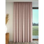 Açık Pembe Keten Dokulu Fon Perde Ekstrafor Büzgülü - 400 x 260 cm