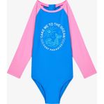 Açık Pembe Kız Çocuk Ocean Uv Korumalı Uzun Kollu Mayo - 5 - 6 Yaş - Pembe