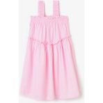 Açık Pembe Kız Çocuk Texture Fırfırlı Kolsuz Elbise - 3 - 4 Yaş