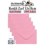 Açık Pembe Zarf 13X18 Cm 100 Adet Açık Pembe Mektup Zarfı Davetiye Zarfı Kartpostal Çekiliş Hediye Zarfı