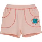 Açık Pudra İki İplik Dünya Baskılı Cepli Kız Çocuk Şort - 3 Yaş