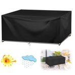Açık Rattan bahçe mobilyası örtüsü 380x330x80cm su geçirmez veranda masa örtüsü tüm hava koşulları için Anti UV Oxford Polyester dikdörtgen bahçe mobilyası kapakları
