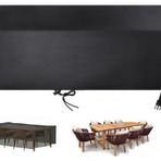 Açık Rattan mobilya kapakları 325x260x90cm su geçirmez veranda mobilya kapakları bahçe için rüzgar geçirmez kapatma toka dikdörtgen açık kanepe örtüsü sandalye ve masa için