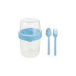 Açık Saklama Kabı – 2 Katlı Taşınabilir Yemek Kabı, Kaşık ve Çatal Dahil 18X10 cm