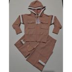 Açık Turuncu Rengi Şardonlu Çocuk Kalın Sweatshirt Takım - Rahat, Sıcak Tutucu ve Şık Tasarım - Açık Turkuaz - 6 - 7 Yaş