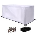 Açık veranda mobilya örtüsü 270x100x75cm su geçirmez rüzgar geçirmez Anti UV ağır hizmet 600D yırtılmaz malzeme bahçe mobilyası kapakları masa ve sandalyeler seti