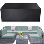Açık veranda mobilya örtüsü seti su geçirmez 600D Oxford kumaş Rattan küp bahçe kanepe masa sandalye örtüsü 260x140x75cm PVC kaplı UV güvenli veranda ve rattan mobilyalarınızı koruyun