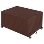 Açık veranda seti kapak 420D ağır su geçirmez rüzgar geçirmez koruma bahçe mobilyaları Anti UV dikdörtgen masa örtüsü kahverengi 290x220x150cm