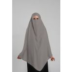 Açık Vizon Pratik Hazır Geçmeli Tesettür Eşarp Krep Bağcıklı Çift Katlı Sufle Hijab 2314_56