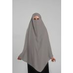 Açık Vizon Pratik Hazır Geçmeli Tesettür Eşarp Krep Bağcıklı Sufle Hijab 2313_56