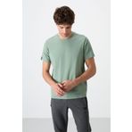 Açık Yeşil Basic Kısa Kol Standart Kalıp O Yaka Erkek T-Shirt - 87911