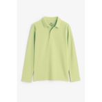 Açık Yeşil Polo Yaka Basic Uzun Kollu Erkek Çocuk T-Shirt - 11170