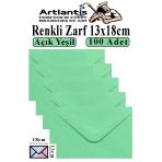 Açık Yeşil Zarf 13X18 Cm 100 Adet Açık Yeşil Mektup Zarfı Davetiye Zarfı Kartpostal Çekiliş Hediye Zarfı
