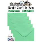 Açık Yeşil Zarf 13X18 Cm 25 Adet Açık Yeşil Mektup Zarfı Davetiye Zarfı Kartpostal Çekiliş Hediye Zarfı