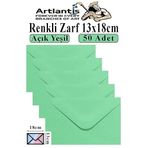 Açık Yeşil Zarf 13X18 Cm 50 Adet Açık Yeşil Mektup Zarfı Davetiye Zarfı Kartpostal Çekiliş Hediye Zarfı
