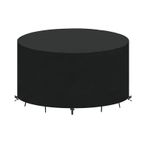 Açık Yuvarlak Bahçe Masa Örtüsü 220x110cm Su Geçirmez Ağır Hizmet Tipi 420D Oxford Kumaş Veranda Mobilya Örtüsü Rüzgar Geçirmez Anti UV Yırtılmaya Dayanıklı Dairesel Masanızı Yağmur ve Güneşten