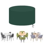 Açık Yuvarlak Masa Örtüsü Su Geçirmez 420D Oxford Kumaş Rüzgar Geçirmez Anti UV Toz Geçirmez Veranda Mobilya Seti Yuvarlak Veranda için Kapak Yeşil 175x150 cm