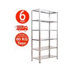 Açıkmağazam Galvanizraf 6 Katlı Galvaniz Çelik Raf Arşiv Depo Rafı 0,70-1 Mm
