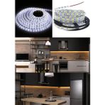 Aciko 3 Çipli Beyaz Şerit LED 10 METRE+12V Trafo Kuruluma Hazır Set
