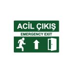 Acil Çıkış Emergency Exıt İsg Uyarı Levhası Pvc A3 30X42 Cm