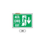 Acil Çıkış Exıt (Aşağı) Uyarı Ikaz Levhası - 1 Adet - 25X35CM