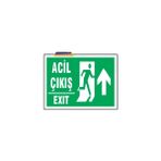 Acil Çıkış Exıt (Yukarı) Uyarı Ikaz Levhası - 1 Adet - 25X35CM