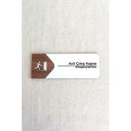 Acil Çıkış Kapı Tabelası – Mdf Acil Durum Yönlendirme Levhası | 19X7 cm Çift Katmanlı