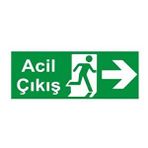 Acil Çıkış Sağ Ok Uyarı Levhası