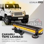 Acil Durum İkaz Lambası Farklı Çakar Modlu 4 Way 4 Yönlü Turuncu 54 Cm