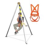 Acil durum kurtarma tripodu kiti, dar alanlar için alüminyum alaşımdan tripod, 1200 poundluk vinç, kendinden kilitlemeli tertibat, itfaiye noktaları için kurtarma tripodları için uygundur (bir adet