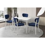 Açılır 60X100 Cm Mini Silva Beyaz Masa 4 Adet Simge Sandalye Takım