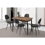 Açılır 60X100 Cm Mini Silva Ceviz Masa 4 Adet Ece Sandalye Takım