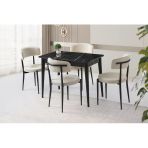 Açılır 60X100 Cm Mini Silva Sonata Masa 4 Adet Gözde Sandalye Takım