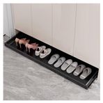 Açılır ayakkabı rafı, Genişletilebilir Yatak Ayakkabı Saklama Çekmeceleri, Dolaplar için Pull-Out Ayakkabı Rafı Düzenleyici, Giriş Yolu Sürgülü Ray Rafı - Siyah, 51x46cm, Yerden Tasarruflu Çözüm.