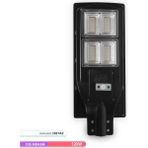ACK 120W LED Solar Sokak Armatürü Siyah Kasa 6500K Beyaz Işık 3.2V