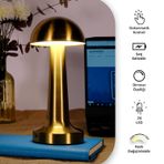 ACK AF11-00296 Renk Değiştirilebilir Gold Renk Metal Gövde Şarjlı Dokunmatik LED Masa Lambası