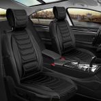 Ack Audi A5 Serisi Uyumlu Yarı Deri Oto Koltuk Kılıfı Ön-Arka Set Anka Siyah