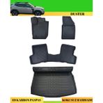 Ack Dizayn Dacia Duster 4x4 2023+ Araca Özel Üretim 4d Havuzlu Karbon Paspas Takımı + 3D Bagaj Havuzu - Siyah