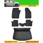 Ack Dizayn Fiat Egea Stw 2015+ Araca Özel Üretim 4d Havuzlu Karbon Paspas Takımı + 3D Bagaj Havuzu Üst - Siyah