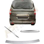 Ack Dizayn Ford Courier 2014-2023 3'lü Krom Arka Set (Tampon Üstü Koruma-Bagaj Çıtası-Bagaj Alt Çıtası) A+