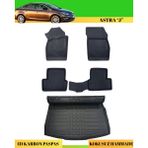 Ack Dizayn Opel Astra "j" Sedan 2012+ Araca Özel Üretim 4d Havuzlu Karbon Paspas Takımı + 3D Bagaj Havuzu - Siyah