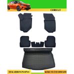 Ack Dizayn Opel Corsa F 2019+ Araca Özel Üretim 4d Havuzlu Karbon Paspas Takımı + 3D Bagaj Havuzu - Siyah
