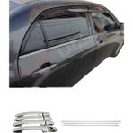 Ack Dizayn Toyota Corolla 2007-2012 Araca Özel Krom Cam Çıtası + Krom Kapı Kol A+ Paslanmaz Çelik