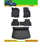 Ack Dizayn Volkswagen Caddy 2020+ Araca Özel Üretim 4d Havuzlu Karbon Paspas Takımı + 3D Bagaj Havuzu - Siyah