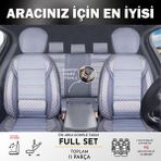 ACK Store Volvo S60 Uyumlu Yarı Deri Oto Koltuk Kılıfı Ön/arka 5 Li Set Norm Füme