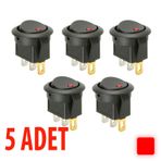 Aç/kapa 1/0 Çıt/çıt 12v Kırmızı 5 Adet Ledli Anahtar