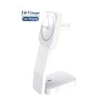 ACL fvWSob8IqX 3In1 15W Mıknatıslı Kablosuz Şarj Standı – Hızlı Şarj, Telefon, Kulaklık & Saat İçin Masaüstü Standı