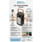 Acl PW-125 Süper LED Kamp Işıklı 50.000 Pil Gücü Güneş Işığı ile Şarj Edilebilir - Siyah