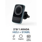 ACL rdEbk01GHe Aw22 2In1 15W 3A Magsafe Wireless Kablosuz Şarjlı Ve Telefon Tutucu