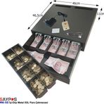 Açma Butonlu İçi-Dışı Full Metal 5 Geniş Banknotluk Ekstra Büyük Para Çekmecesi 46x46,5x11cm